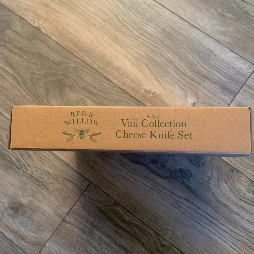 NWT BEE & WILLOW VAIL‎ COLLECTION 4 PIECE STAINLESS STEEL CHEESE KNIFE SET